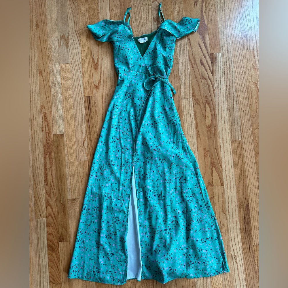 Lovers + Friends flutter sleeve wrap maxi dress NEVER WORN
